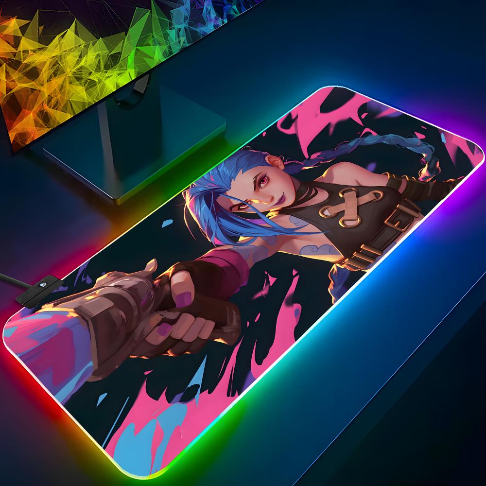 Jinx Gaming Accessories - Cooles J-Jinxs Mauspad RGB-Hintergrundbeleuchtetes Mauspad Laptop-Mauspad