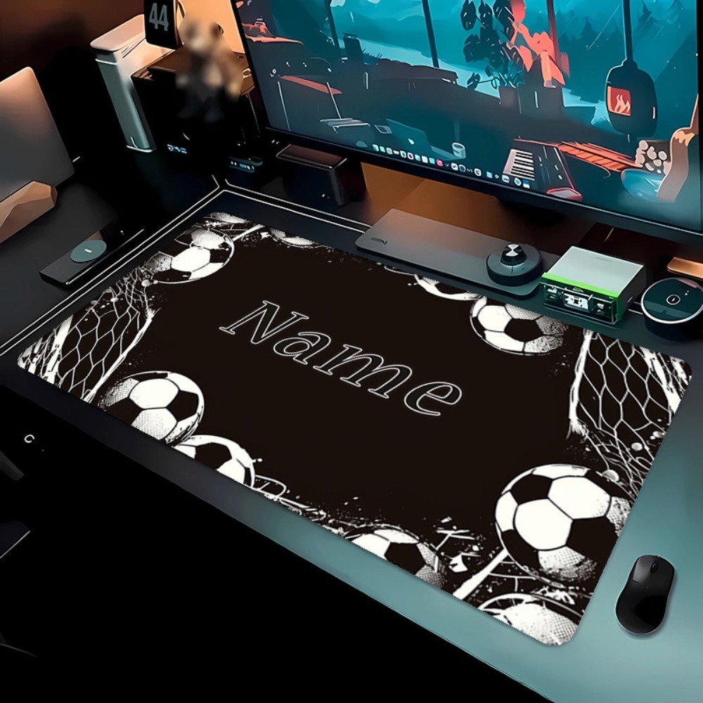 Gaming Accessories Name - Personalisiertes Fußball-Mauspad für Paare, stabile Gummibasis,