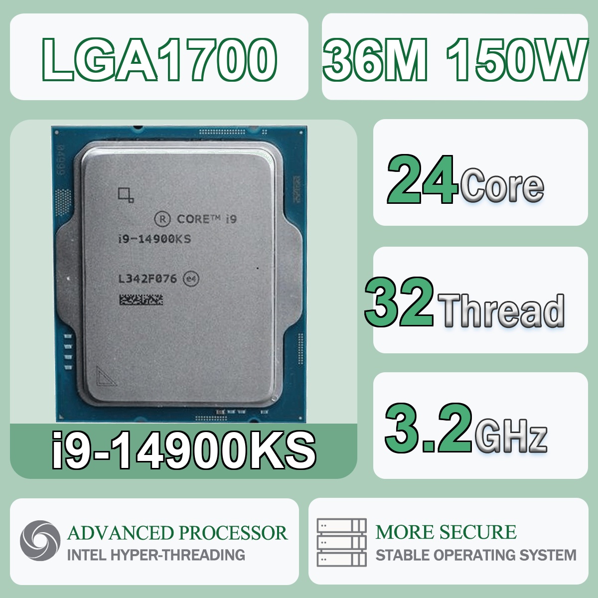 Intel Cpu Core I9 - Intel Core i9-14900KS 24C/32T 3,2GHz 150W