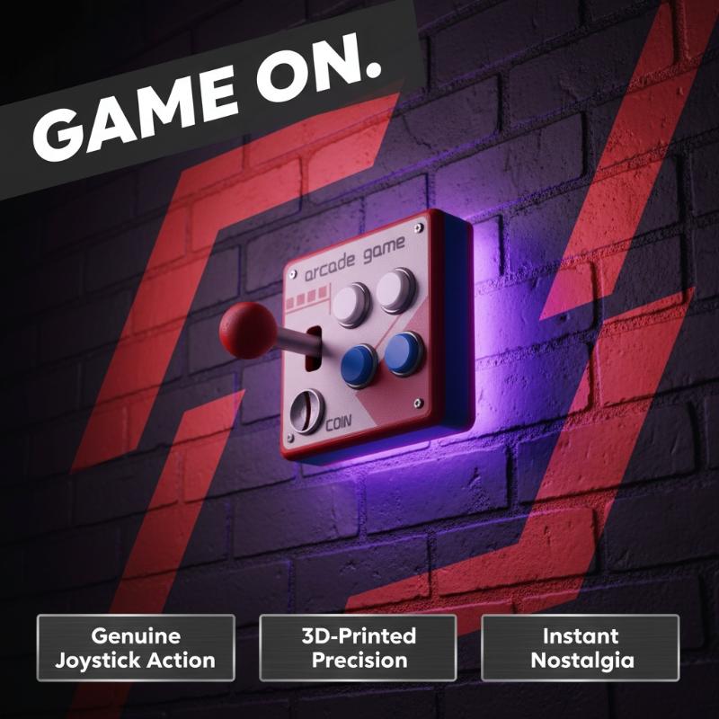 Gaming Accessories Bedroom - Retro Arcade-Spielknopf-Schalterplatte, Kreative DIY-Wanddekoration für Zuhause,